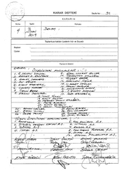 DERBİS Girişleri Yapılamayan Vefat Etmiş, Dernekten Ayrılmış Bireysel ve Kurumsal Üyelerimizin İsimlerini İçeren Koç-Yönder Yönetim Kurulu Kararı