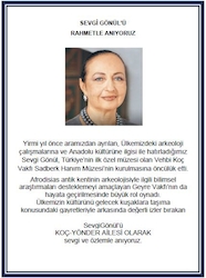 Sevgi Gönül'ü özlem ve rahmetle anıyoruz.